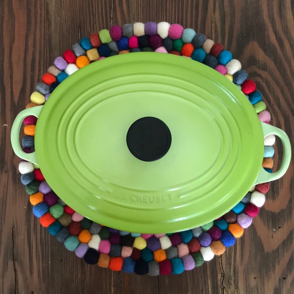 15.5” colorful Handmade Felt ball seat /plate mat - Picture 2 of 8